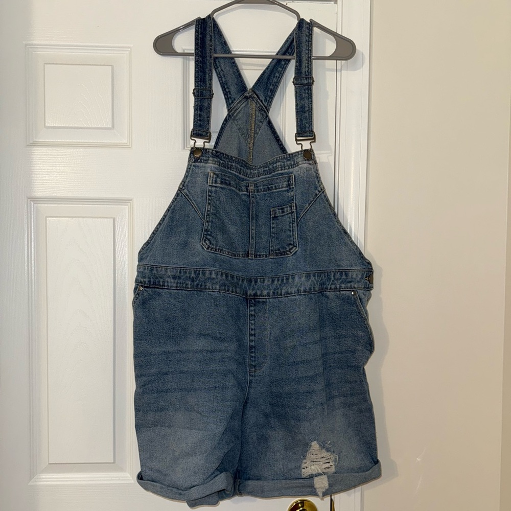 Lane Bryant Blue Denim short overalls